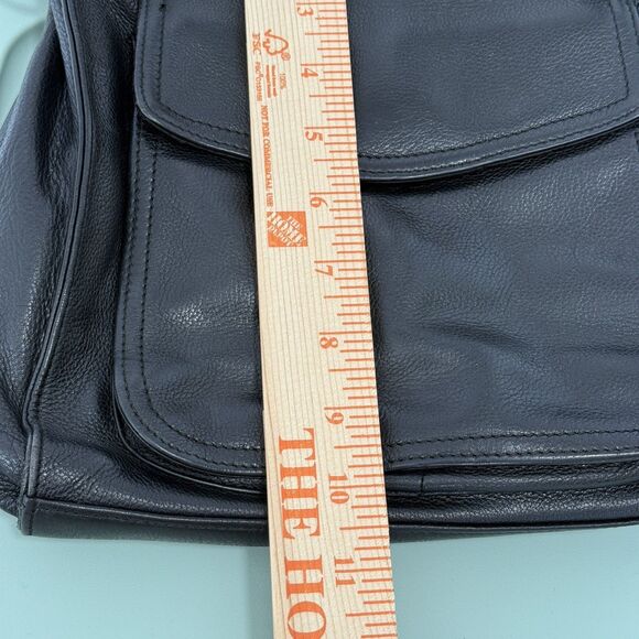 Vtg Fossil Leather Purse Crossbody Bag Black Key Charm Zips Grunge Capsule Boho - Picture 11 of 14